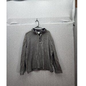Calvin‎ Klein Mens XL Quarter-Zip Pullover Sweater Gray Cotton Blend